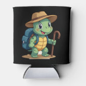 Funny Turtle Hiking Graphic Camping Lover Adventur 缶クーラー (正面)