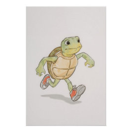Funny Turtle Poster | Cartoon Wall Art ポスター