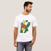 Funny Turtle Riding Snail Cartoon T-Shirt Tシャツ (正面フル)