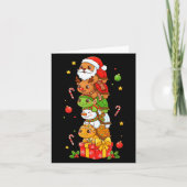 Funny Turtle Santa Elf Snowman Christmas Womens Me カード (正面)