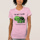 Funny Turtle Time Not Slow Women’s Slim Fit Tee Tシャツ (正面)