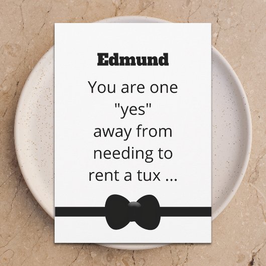 Funny Tux Will You Be My Best Man Digital Card 招待状