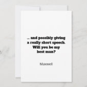 Funny Tux Will You Be My Best Man Digital Card 招待状 (裏面)