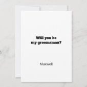 Funny Tux Will You Be My Groomsman Digital Card 招待状 (裏面)