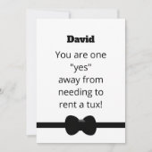 Funny Tux Will You Be My Usher Digital Card 招待状 (正面)