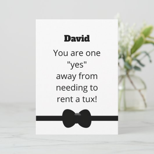 Funny Tux Will You Be My Usher Digital Card 招待状 (スタンド正面)