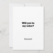 Funny Tux Will You Be My Usher Digital Card 招待状 (裏面)