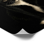 Funny Tuxedo Bauble Cat Santa Hat Red Xmas Christm ポスター (角)