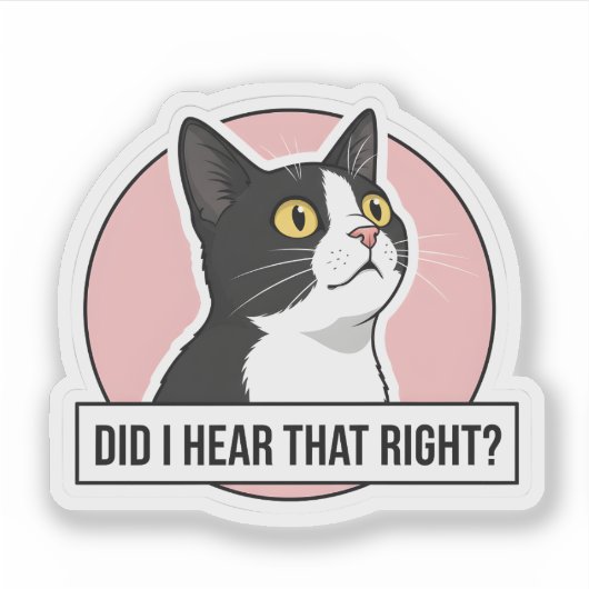 Funny Tuxedo Cat Meme - Sarcastic Office Decor シール (正面)
