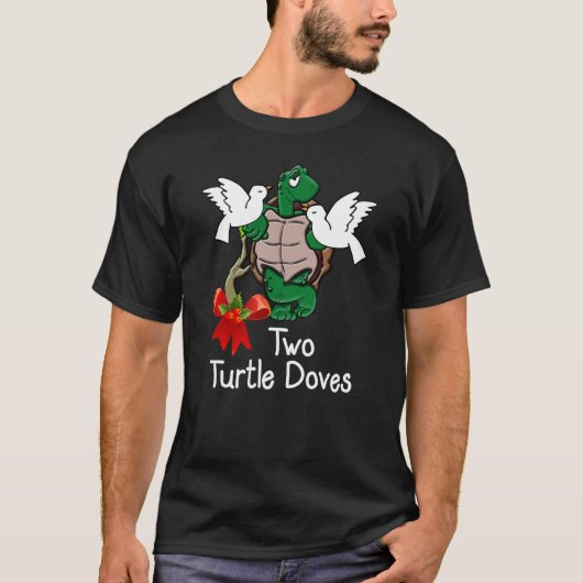 Funny Two Turtle Doves Twelve Days of Christmas Tシャツ (正面)