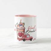 Funny Typography My Girlfriend is Heart Breaker  マグカップ (中央)