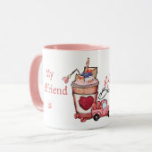 Funny Typography My Girlfriend is Heart Breaker  マグカップ (正面左)