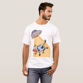 "Funny UFO Cow Abduction Cartoon - Cute Alien & Co Tシャツ (正面フル)