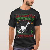 Funny Ugly All I Want For Christmas Is A Brontosau Tシャツ (正面)