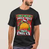 Funny Ugly Christmas Jingle Bells Taco Shells Desi Tシャツ (正面)