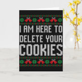 Funny Ugly Christmas Sweater Computer Geek Christm カード (黄色い花)