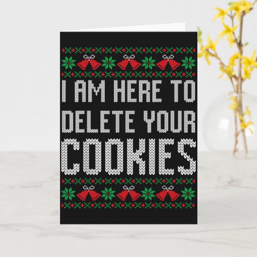 Funny Ugly Christmas Sweater Computer Geek Christm カード (黄色い花)