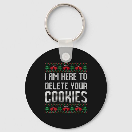 Funny Ugly Christmas Sweater Computer Geek Christm キーホルダー (正面)
