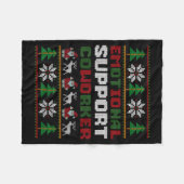 Funny Ugly Christmas Sweater Emotional Suprt Cowor フリースブランケット (正面(横))
