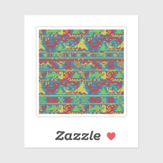 Funny Ugly Christmas Sweater Pattern Holiday  シール (シート)