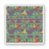 Funny Ugly Christmas Sweater Pattern Holiday  シール (正面)