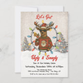 Funny Ugly Christmas Sweater Reindeer Cocktail 招待状 (正面)