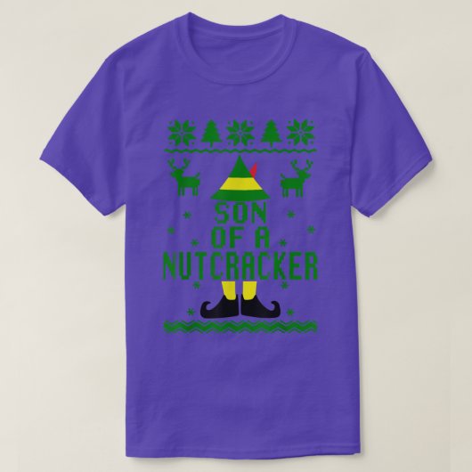 Funny Ugly Christmas Sweater Son Of A Nutcracker  Tシャツ (デザイン正面)