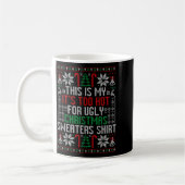 Funny Ugly Christmas Sweater Too Hot Men Teens Xma コーヒーマグカップ (左)
