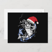 Funny ugly fishing Christmas bass fish ポストカード (正面/裏面)
