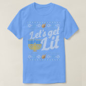 Funny Ugly Hanukkah Sweater Lets Get Lit Menorah Tシャツ (デザイン正面)