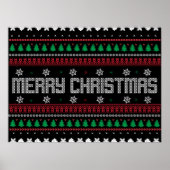 Funny Ugly Merry Christmas pattern ポスター (正面)