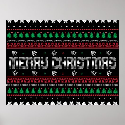 Funny Ugly  Merry Christmas pattern ポスター (正面)