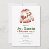 Funny Ugly Sweater Christmas Party Invitation 招待状 (正面)
