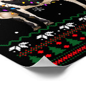 Funny Ugly Xmas Sweater Dairy Cow Farmer Lights Ch ポスター (角)