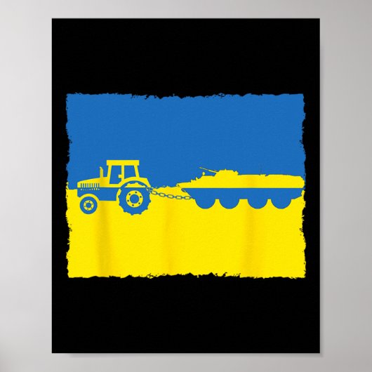 Funny Ukraine Farmer Tractor Steals A Russian Tank ポスター (正面)