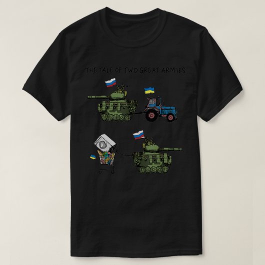 Funny Ukraine Support Tractor Pulling Tank Tank Pu Tシャツ (デザイン正面)