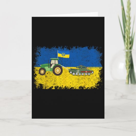 Funny Ukrainian Farmer Steals Tank Meme I Stand Wi カード (正面)