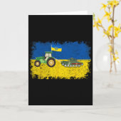 Funny Ukrainian Farmer Steals Tank Meme I Stand Wi カード (黄色い花)