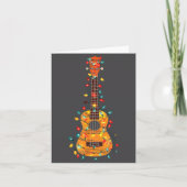 Funny Ukulele Christmas Graphics Lights Lover Play カード (正面)