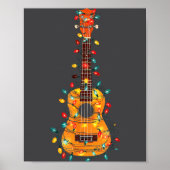 Funny Ukulele Christmas Graphics Lights Lover Play ポスター (正面)