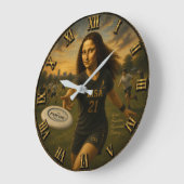 Funny Ultimate Frisbee Mona Lisa Flying Disc Art ラージ壁時計 (傾斜)