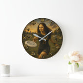 Funny Ultimate Frisbee Mona Lisa Flying Disc Art ラージ壁時計 (ホーム)