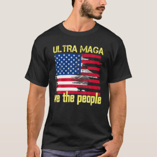 Funny Ultra Maga Vintage American Flag Ultra-Maga Tシャツ