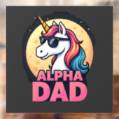 Funny Unicorn Dad Laufey Men Father's Day Christma ウィンドウサイン (シート2)