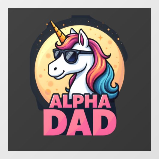 Funny Unicorn Dad Laufey Men Father's Day Christma ウィンドウサイン (シート)