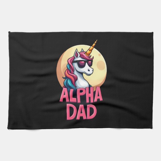 Funny Unicorn Dad Laufey Men Father's Day Christma キッチンタオル (横)