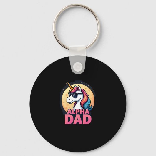 Funny Unicorn Dad Laufey Men Father's Day Christma キーホルダー (正面)