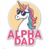 Funny Unicorn Dad Laufey Men Father's Day Christma シール (正面)