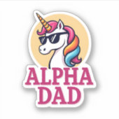 Funny Unicorn Dad Laufey Men Father's Day Christma シール (正面)