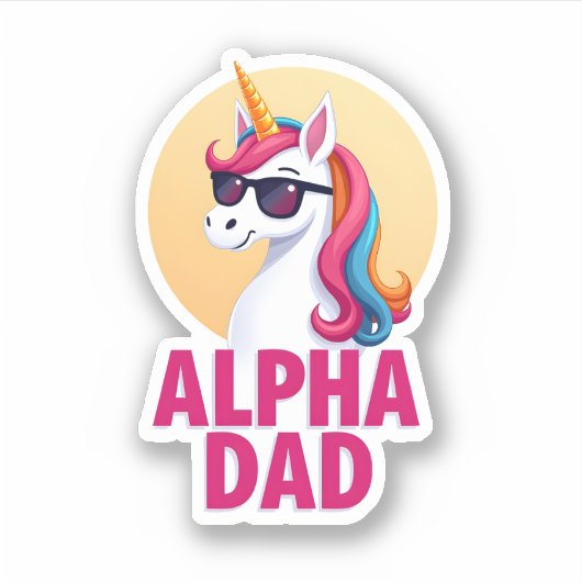 Funny Unicorn Dad Laufey Men Father's Day Christma シール (正面)